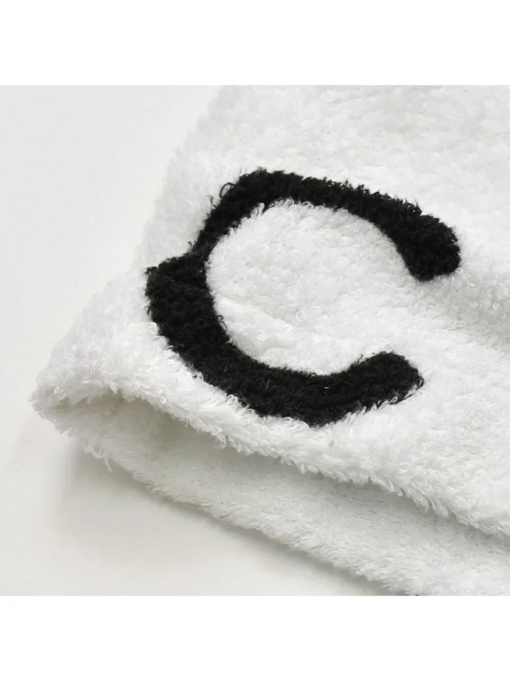 Chanel Logo Bathrobe Jacket Gown Black White